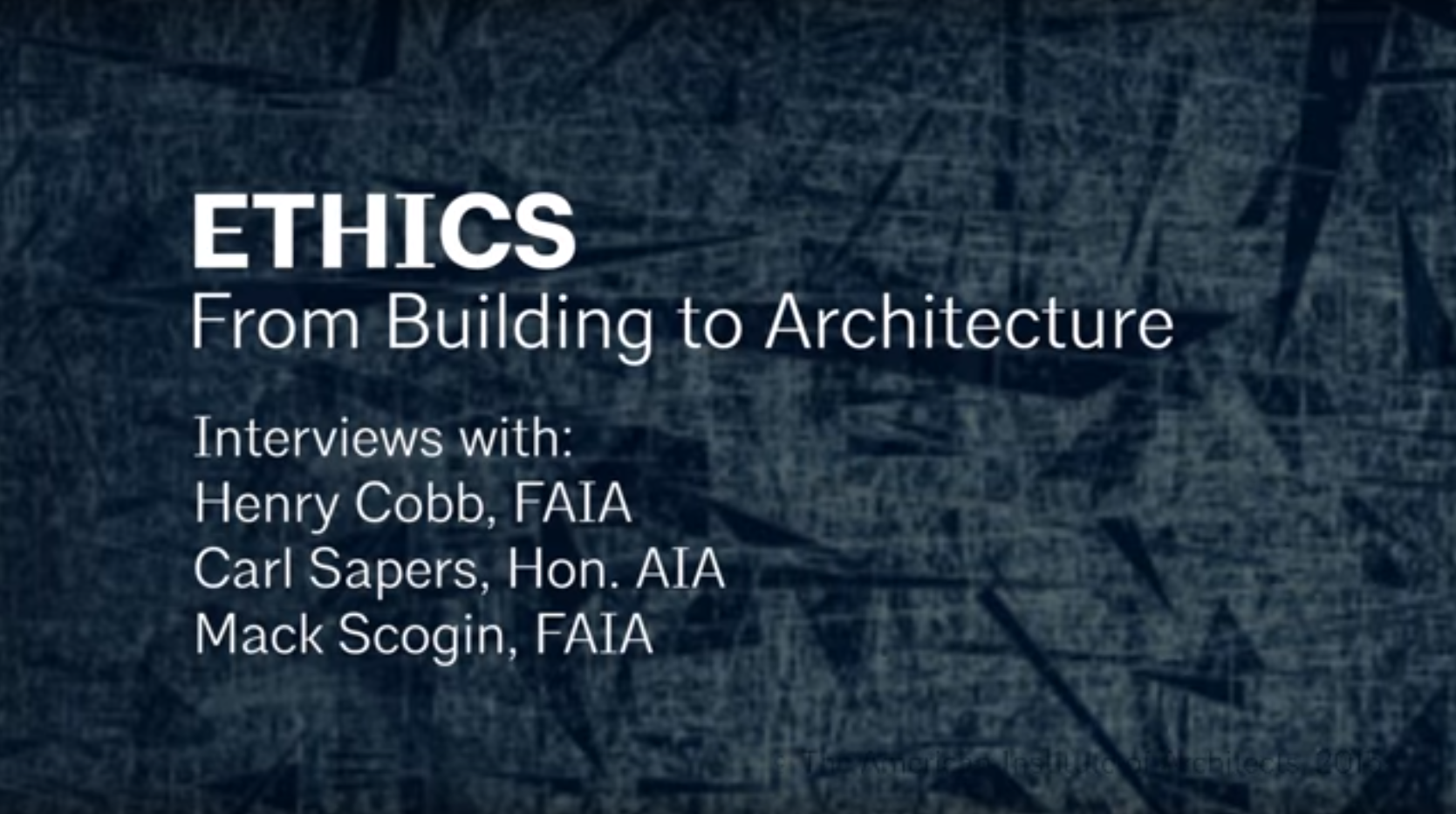 Ethics In Architecture Video